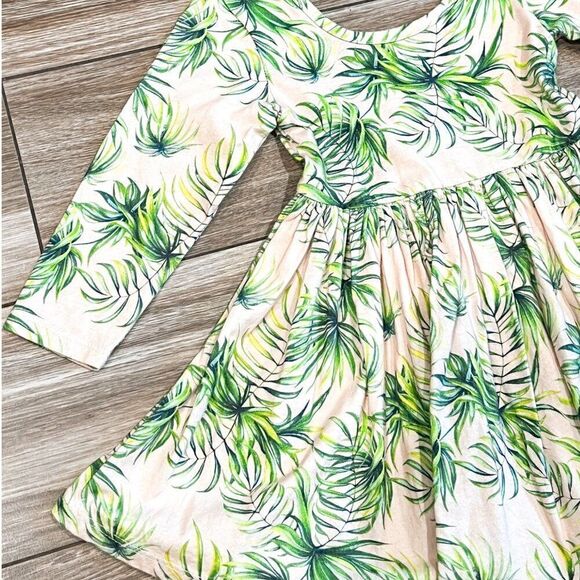 NWT! Grey Vintage Pink Palm Twirl Dress Size 2T - Picture 2 of 4